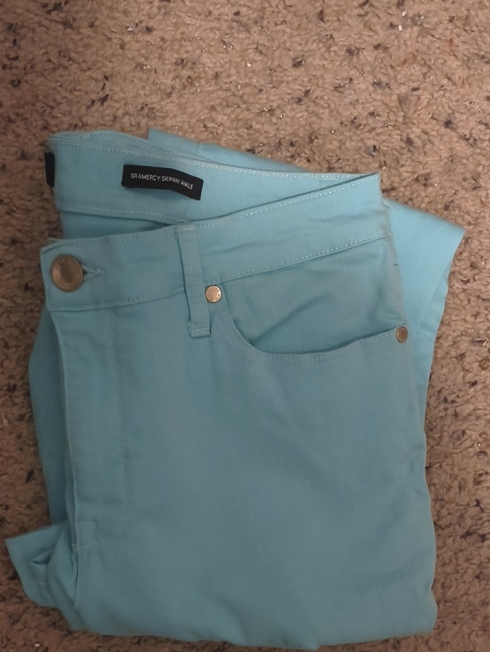 Nine West Gramercy Skinny Ankle Jeans - Aqua Blue